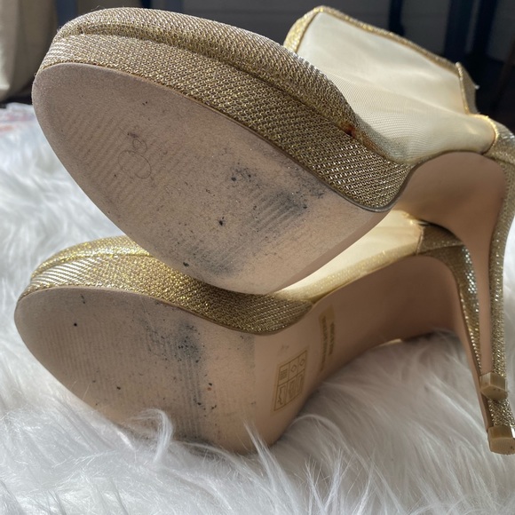 Gold Platform Ankle Boots - Picture 3 of 6
